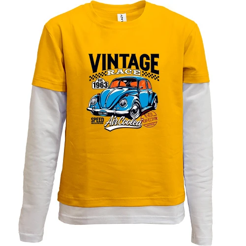 Комбинированный детский лонгслив Volkswagen Beetle - Vintage Race