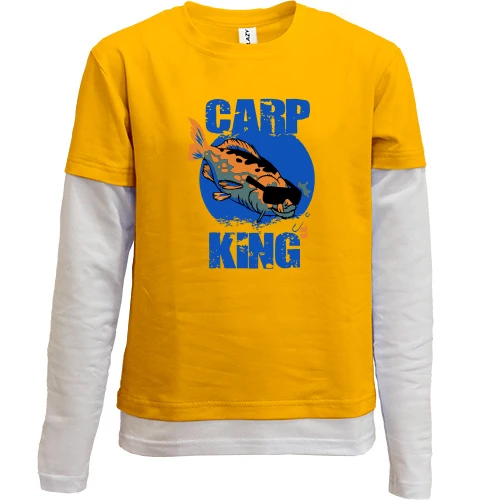 Комбинированный детский лонгслив, синий, Carp King