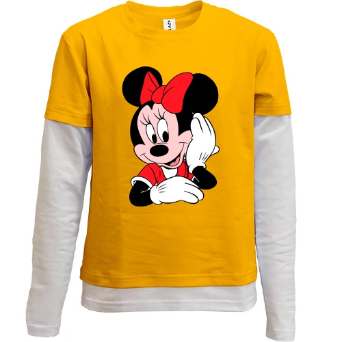 Комбинированный детский лонгслив, желтый, Minie Mouse 5