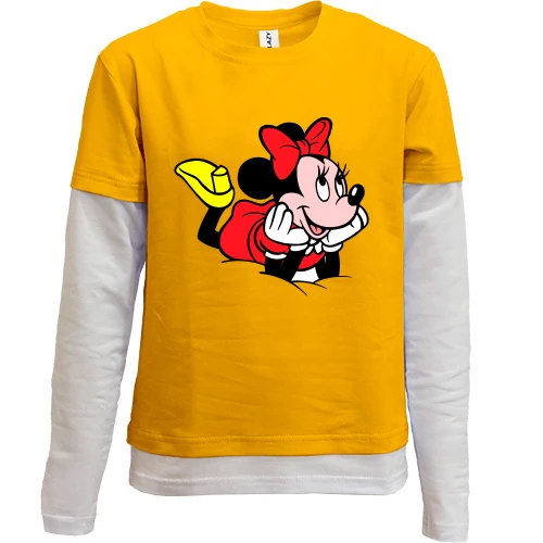 Комбинированный детский лонгслив Minie Mouse мечтает