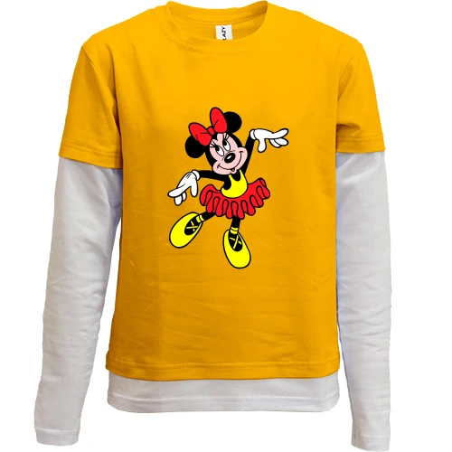 Комбінований дитячий лонгслів Minnie балерина