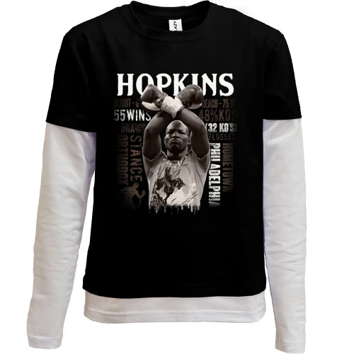 Комбинированный детский лонгслив с Бернардом Хопкинсом (Bernard Hopkins)