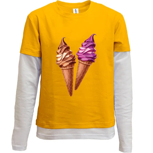 Комбинированный детский лонгслив Ice Cream Couple