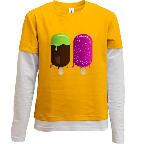 Комбинированный детский лонгслив Ice Cream Two