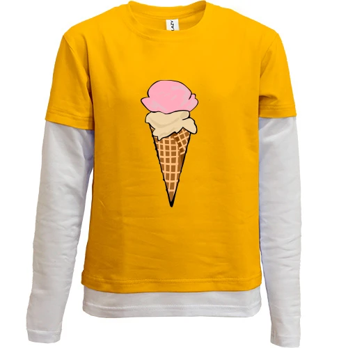 Комбинированный детский лонгслив Ice cream