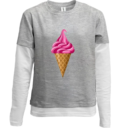 Комбинированный детский лонгслив Pink Ice Cream