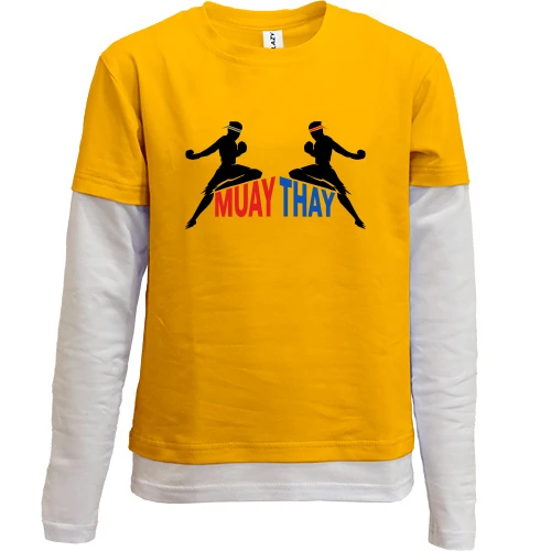 Комбинированный детский лонгслив, желтый, Muay Thai (Соперники)