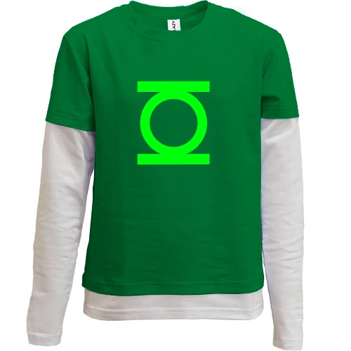 Комбинированный детский лонгслив, черный, Green Lantern