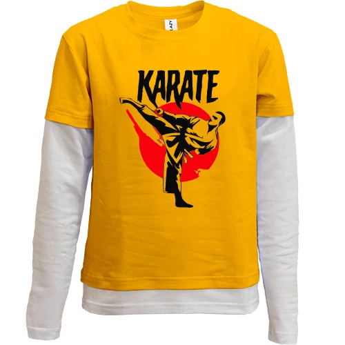 Комбинированный детский лонгслив, желтый, Karate (2)