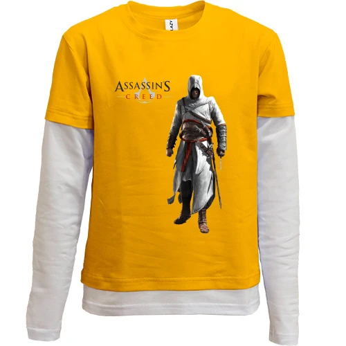 Комбинированный детский лонгслив, желтый, Assassin’s Creed Altair