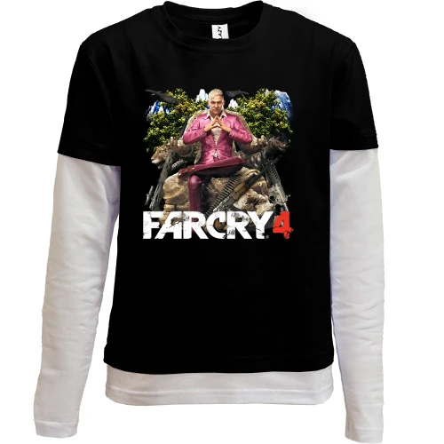 Комбинированный детский лонгслив, черный, Far Cry 4