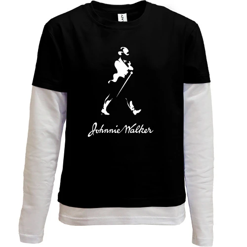 Комбинированный детский лонгслив, черный, Johnnie Walker (2)