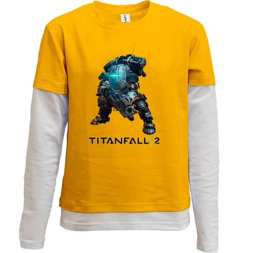Комбинированный детский лонгслив, желтый, Titanfall 2