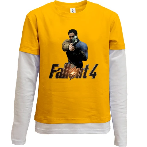 Комбинированный детский лонгслив, желтый, Fallout 4