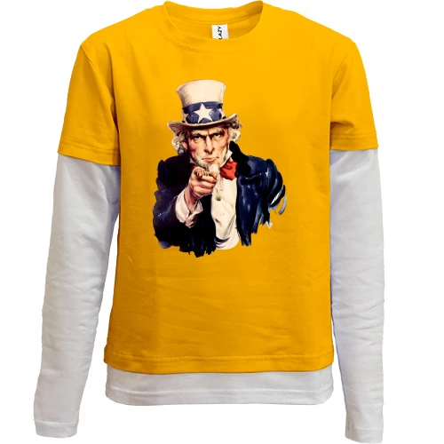 Комбинированный детский лонгслив Дядя Сэм (Uncle Sam)