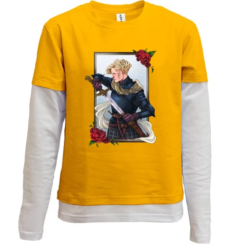 Комбинированный детский лонгслив, желтый, с Бриенной