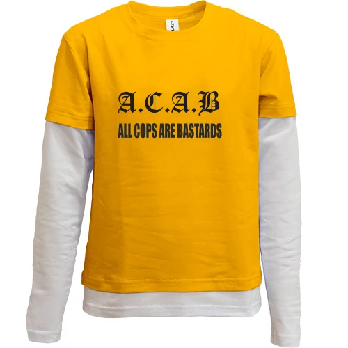Комбинированный детский лонгслив, желтый, A.C.A.B (2)