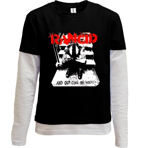 Комбинированный детский лонгслив, черный, Rancid