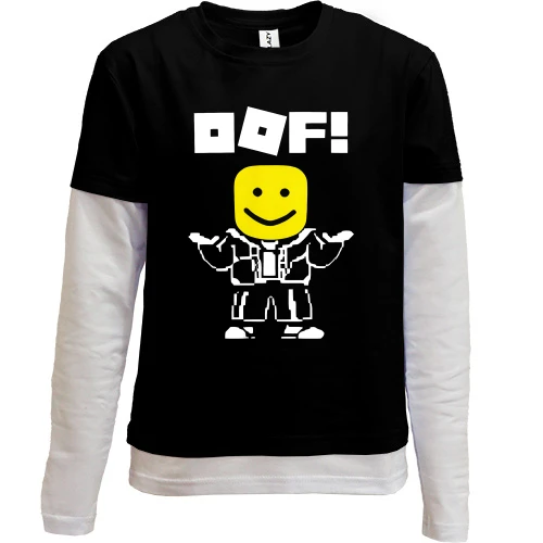 Комбинированный детский лонгслив, черный, Roblox OOF