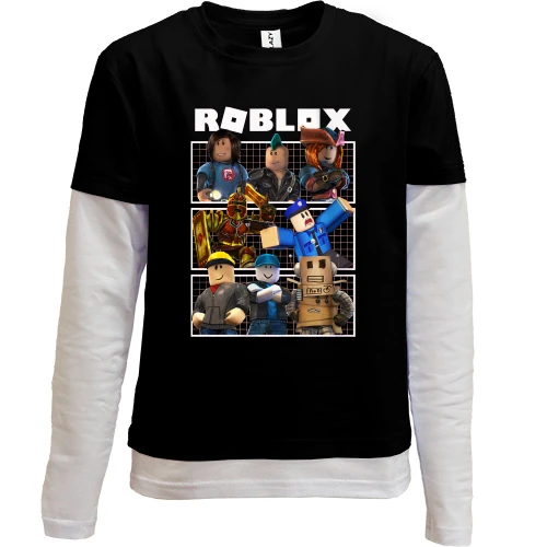 Комбинированный детский лонгслив, черный, Roblox Team (2)