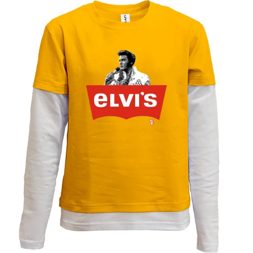 Комбінований дитячий лонгслів, жовтий, Elvis