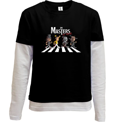 Комбинированный детский лонгслив, черный, Masters Of Rock