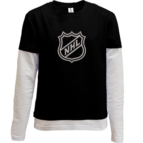 Комбинированный детский лонгслив с эмблемой NHL