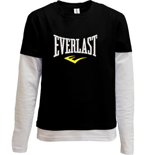 Комбинированный детский лонгслив Everlast с жёлтой эмблемой