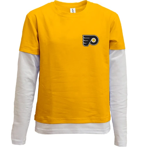 Комбинированный детский лонгслив, желтый, Philadelphia Flyers