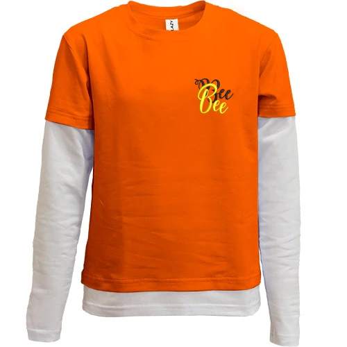 Комбинированный детский лонгслив, Оранжевый, Bee Bee (Пчелы)