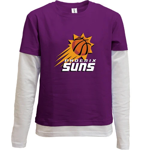 Комбінований дитячий лонгслів, Фіолетовий, з емблемою Phoenix Suns у вигляді сонця
