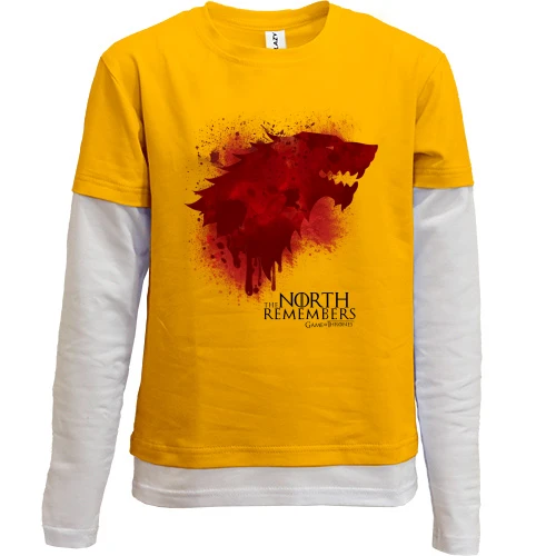 Комбинированный детский лонгслив, желтый, The North Remembers - Game of Thrones