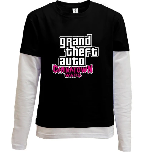 Комбинированный детский лонгслив, черный, Grand Theft Auto Chinatown Wars