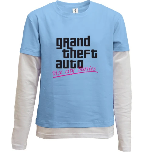 Комбинированный детский лонгслив, синий, GTA Vice City Stories 2