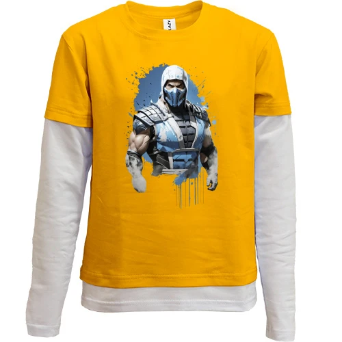 Комбинированный детский лонгслив, желтый, с Sub Zero