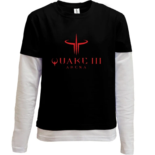 Комбинированный детский лонгслив, черный, Quake 3 Arena