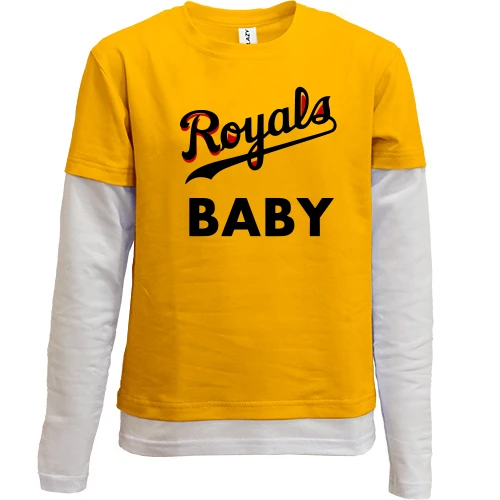 Комбинированный детский лонгслив, желтый, ROYALS BABY