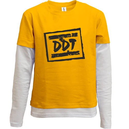 Комбінований дитячий лонгслів, жовтий, DDT