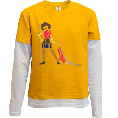 Комбинированный детский лонгслив I want to break free