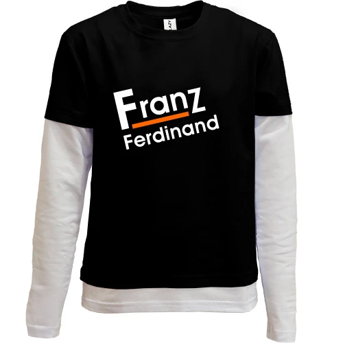 Комбинированный детский лонгслив, черный, Franz Ferdinand
