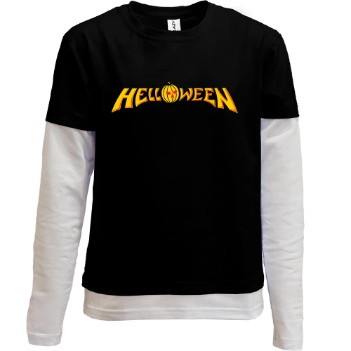 Комбинированный детский лонгслив, черный, Helloween
