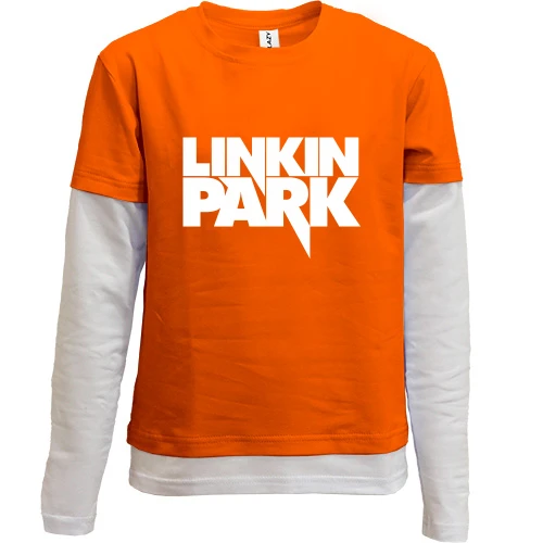 Комбінований дитячий лонгслів, помаранчевий, Linkin Park Логотип