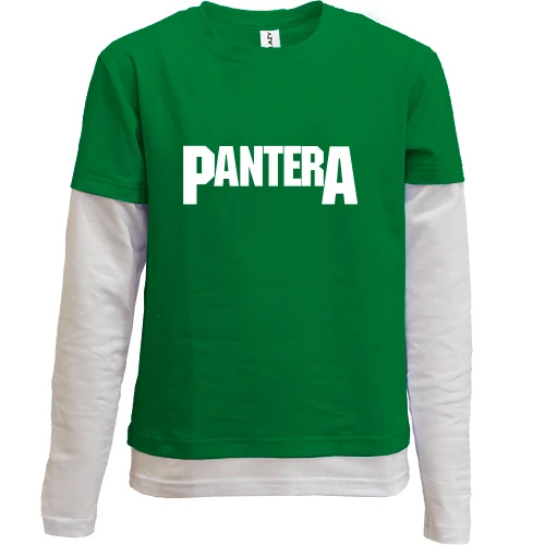 Комбинированный детский лонгслив, черный, Pantera