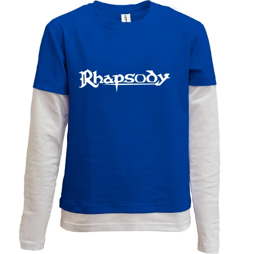 Комбинированный детский лонгслив, синий, Rhapsody