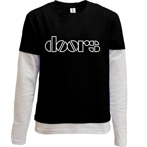 Комбинированный детский лонгслив, черный, The Doors