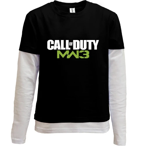 Комбинированный детский лонгслив, черный, Call of Duty MW3