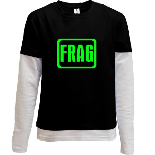 Комбинированный детский лонгслив, черный, Frag