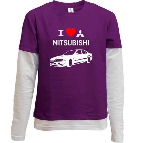 Комбинированный детский лонгслив I love mitsubishi