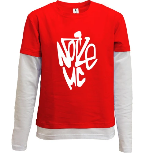 Комбинированный детский лонгслив, Красный, Noize MC