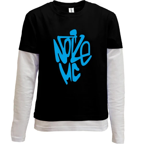 Комбінований дитячий лонгслів, Чорний, Noize MC 3